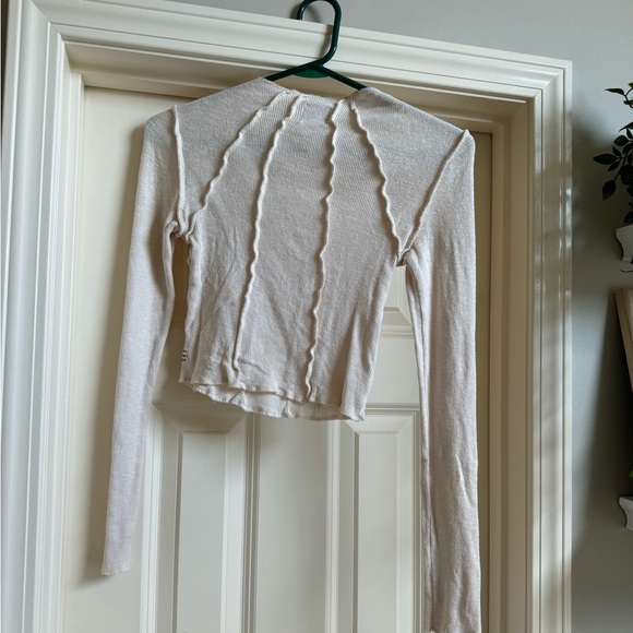 BDG Mock Neck Cream Top - Picture 2 of 4